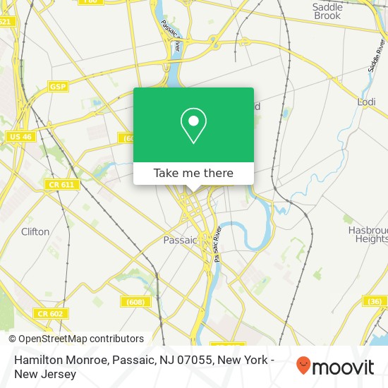 Mapa de Hamilton Monroe, Passaic, NJ 07055