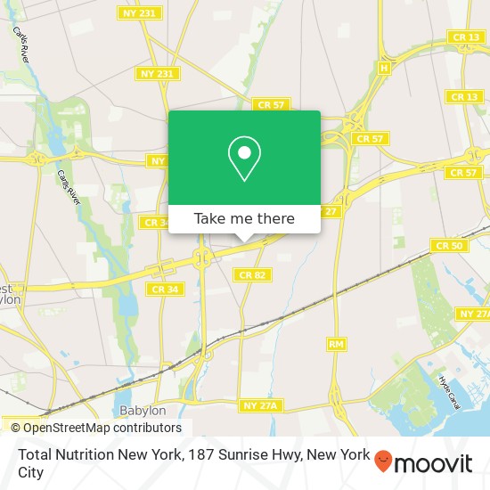 Mapa de Total Nutrition New York, 187 Sunrise Hwy