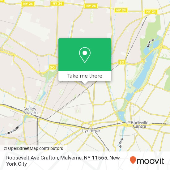Mapa de Roosevelt Ave Crafton, Malverne, NY 11565