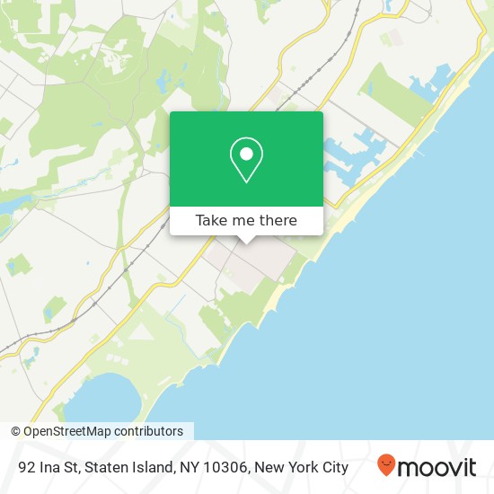 Mapa de 92 Ina St, Staten Island, NY 10306