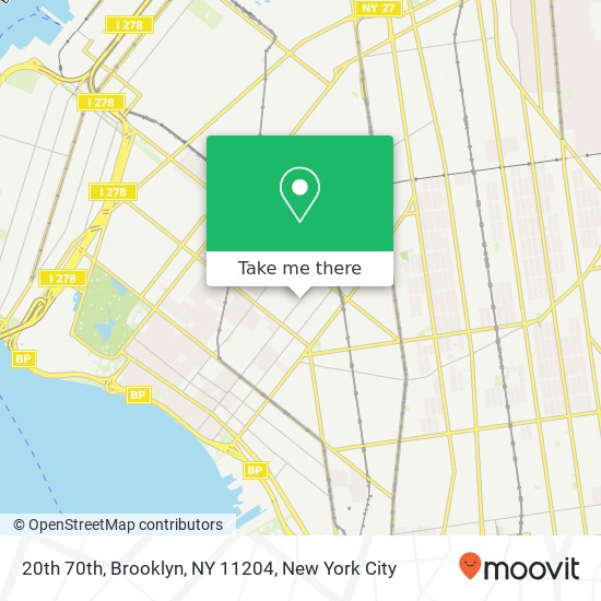 Mapa de 20th 70th, Brooklyn, NY 11204