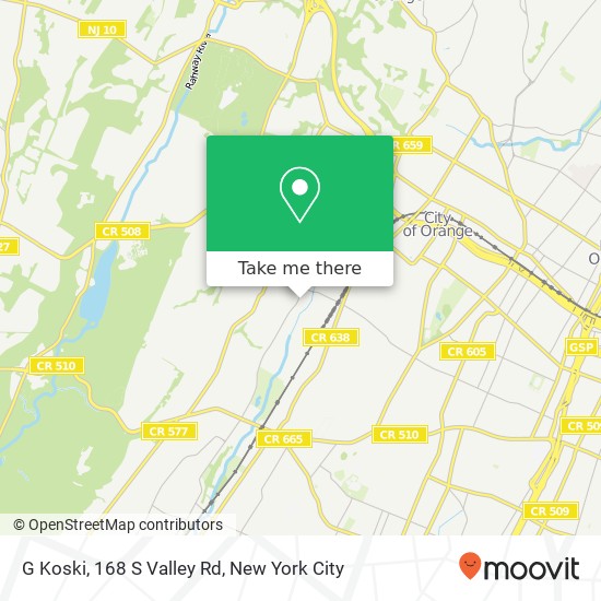 Mapa de G Koski, 168 S Valley Rd