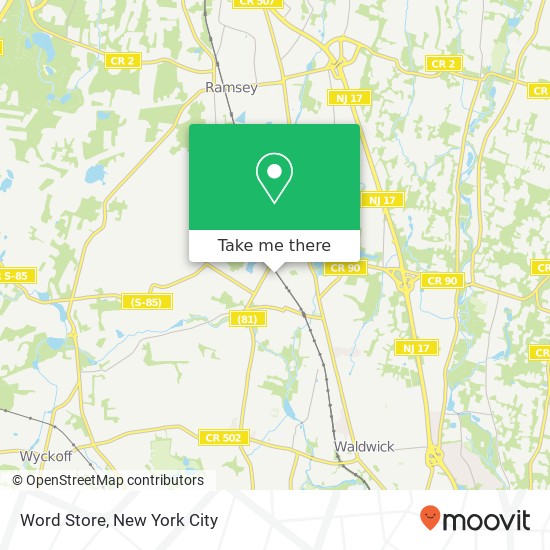 Word Store map