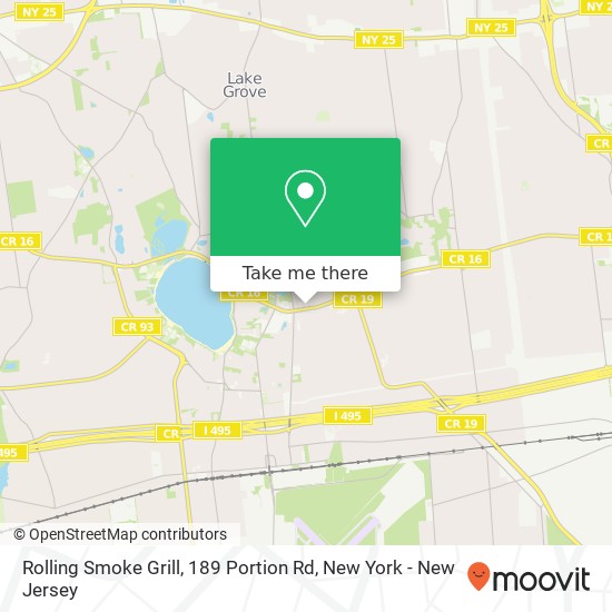 Rolling Smoke Grill, 189 Portion Rd map