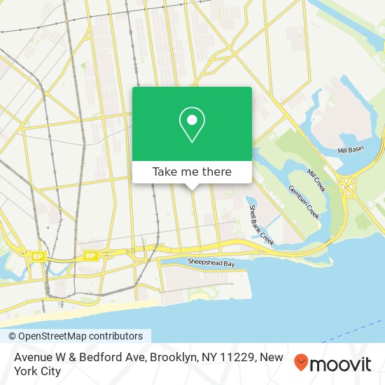 Mapa de Avenue W & Bedford Ave, Brooklyn, NY 11229