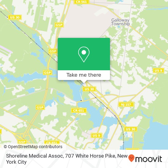 Shoreline Medical Assoc, 707 White Horse Pike map