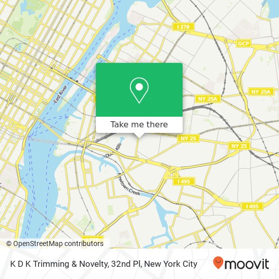K D K Trimming & Novelty, 32nd Pl map