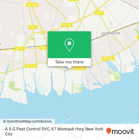 A S G Pest Control SVC, 67 Montauk Hwy map