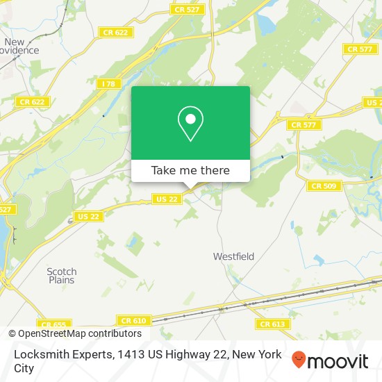 Mapa de Locksmith Experts, 1413 US Highway 22