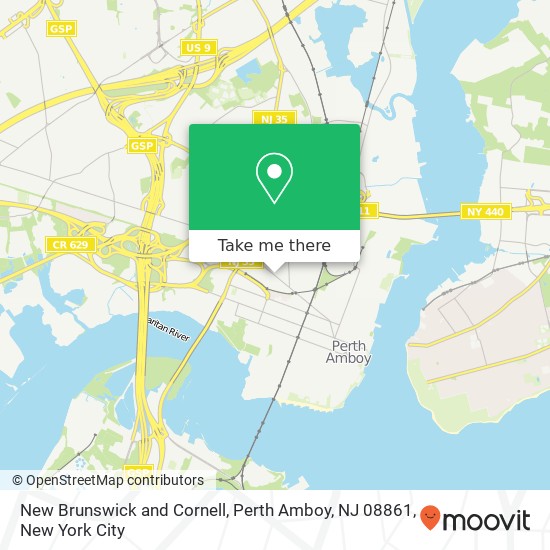 Mapa de New Brunswick and Cornell, Perth Amboy, NJ 08861