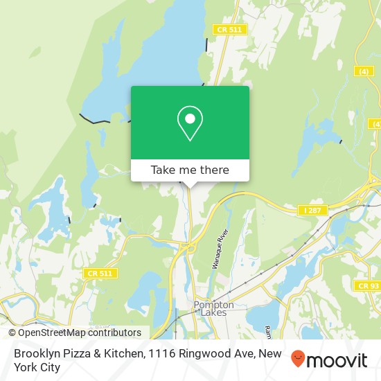 Mapa de Brooklyn Pizza & Kitchen, 1116 Ringwood Ave