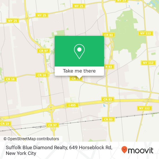 Mapa de Suffolk Blue Diamond Realty, 649 Horseblock Rd