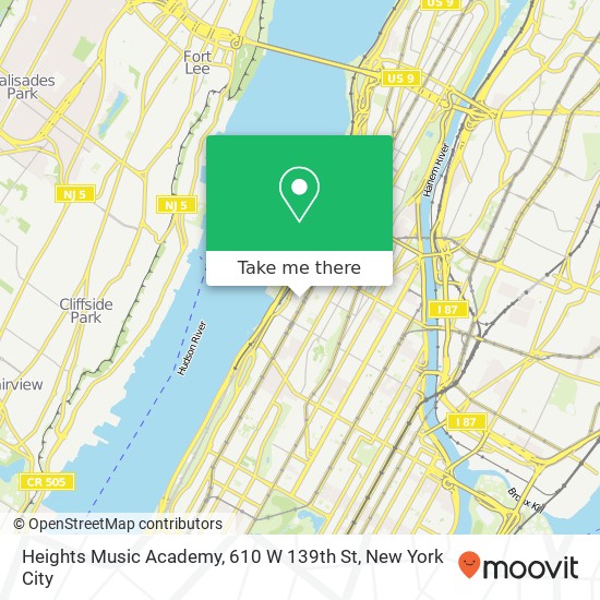 Heights Music Academy, 610 W 139th St map