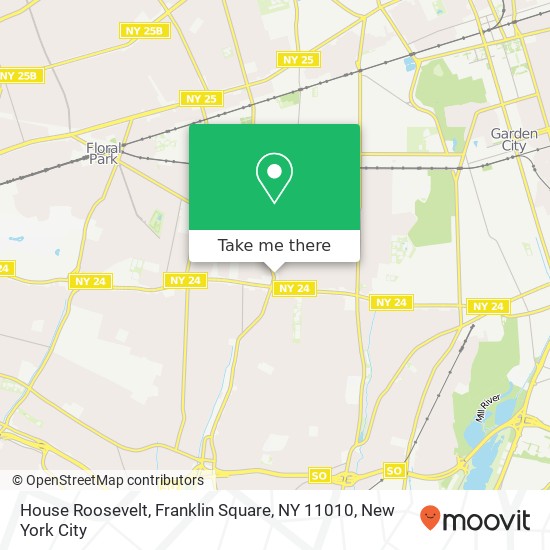 Mapa de House Roosevelt, Franklin Square, NY 11010