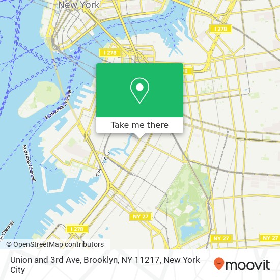 Mapa de Union and 3rd Ave, Brooklyn, NY 11217