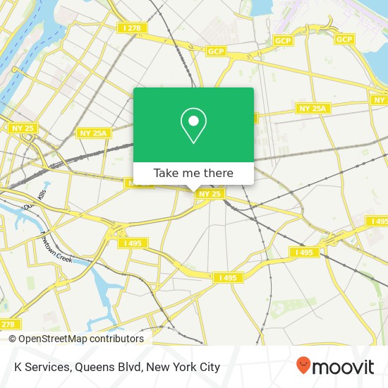 Mapa de K Services, Queens Blvd