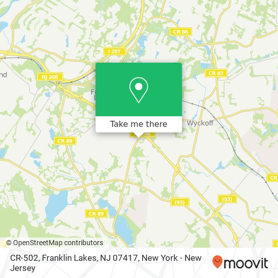 Mapa de CR-502, Franklin Lakes, NJ 07417