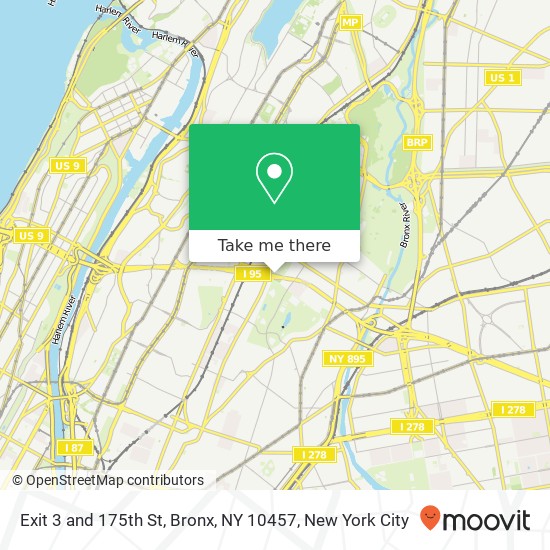 Mapa de Exit 3 and 175th St, Bronx, NY 10457