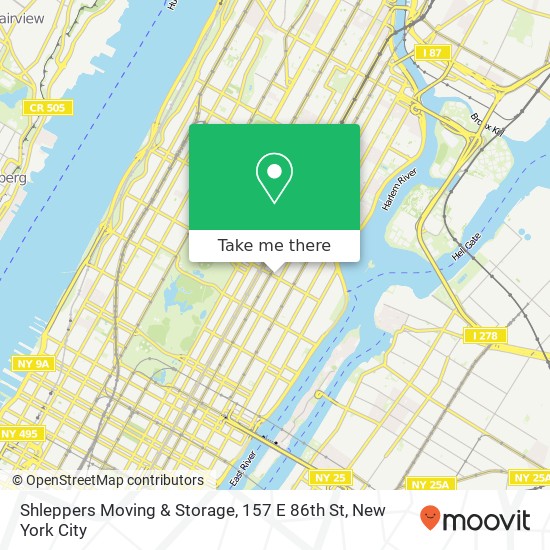 Shleppers Moving & Storage, 157 E 86th St map