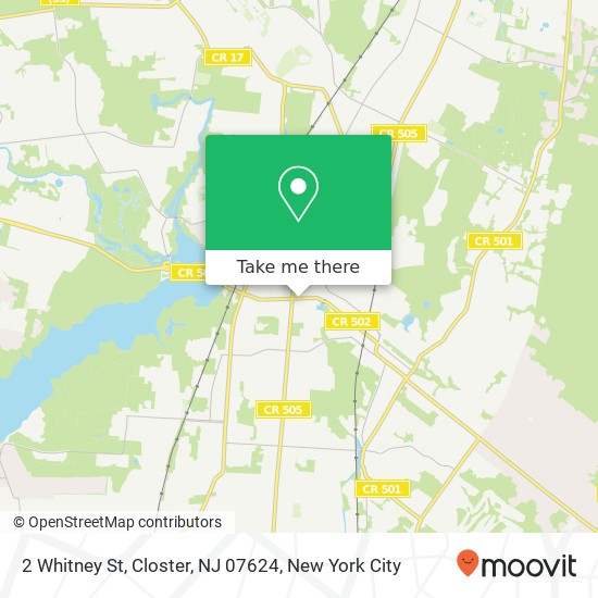 Mapa de 2 Whitney St, Closter, NJ 07624