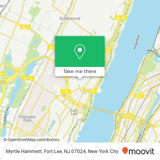 Mapa de Myrtle Hammett, Fort Lee, NJ 07024