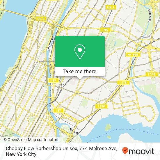Chobby Flow Barbershop Unisex, 774 Melrose Ave map