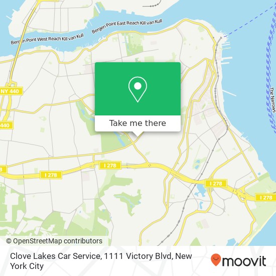 Clove Lakes Car Service, 1111 Victory Blvd map