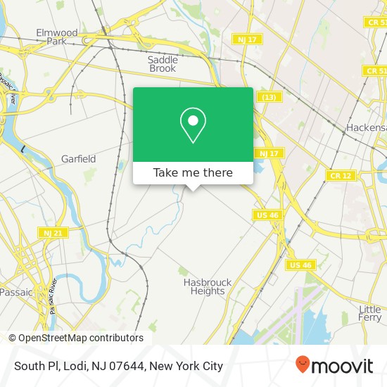 Mapa de South Pl, Lodi, NJ 07644