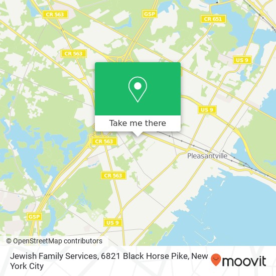 Mapa de Jewish Family Services, 6821 Black Horse Pike