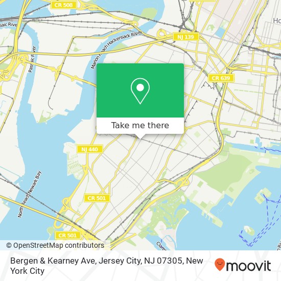 Bergen & Kearney Ave, Jersey City, NJ 07305 map