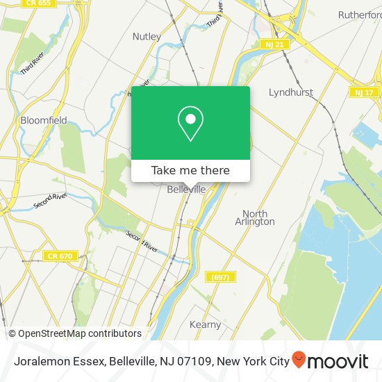 Mapa de Joralemon Essex, Belleville, NJ 07109
