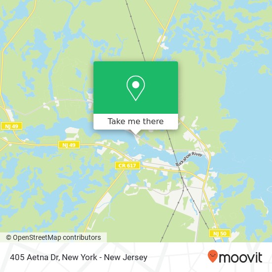 Mapa de 405 Aetna Dr, Woodbine, NJ 08270