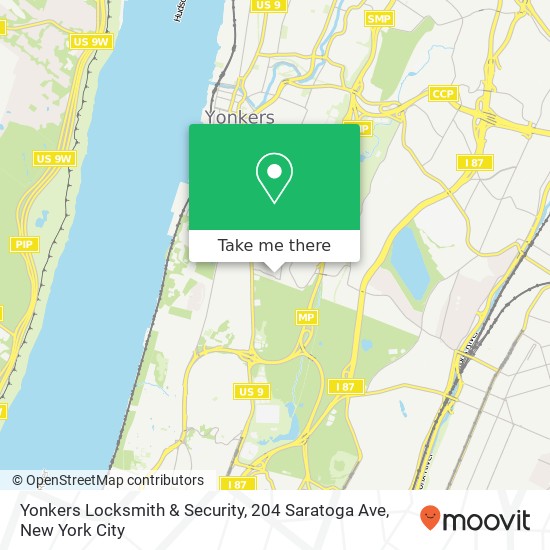 Mapa de Yonkers Locksmith & Security, 204 Saratoga Ave