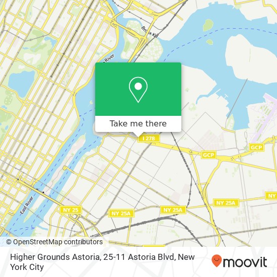 Mapa de Higher Grounds Astoria, 25-11 Astoria Blvd