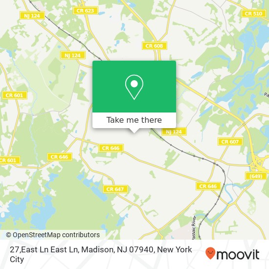 Mapa de 27,East Ln East Ln, Madison, NJ 07940