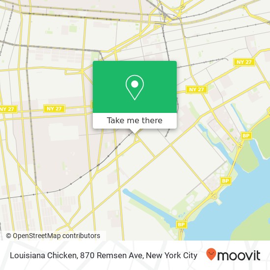 Mapa de Louisiana Chicken, 870 Remsen Ave