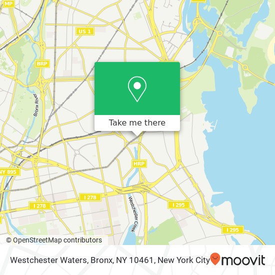 Mapa de Westchester Waters, Bronx, NY 10461
