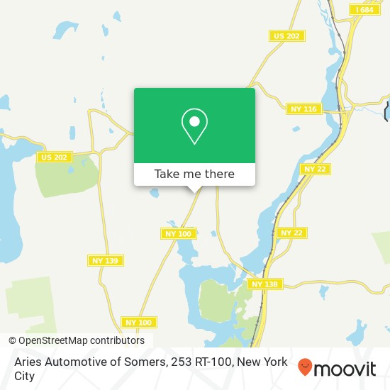 Mapa de Aries Automotive of Somers, 253 RT-100