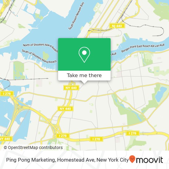 Mapa de Ping Pong Marketing, Homestead Ave