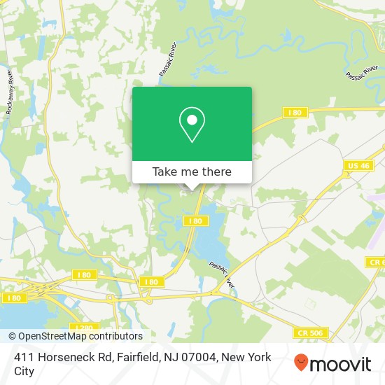 Mapa de 411 Horseneck Rd, Fairfield, NJ 07004