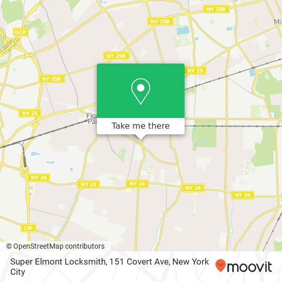 Mapa de Super Elmont Locksmith, 151 Covert Ave