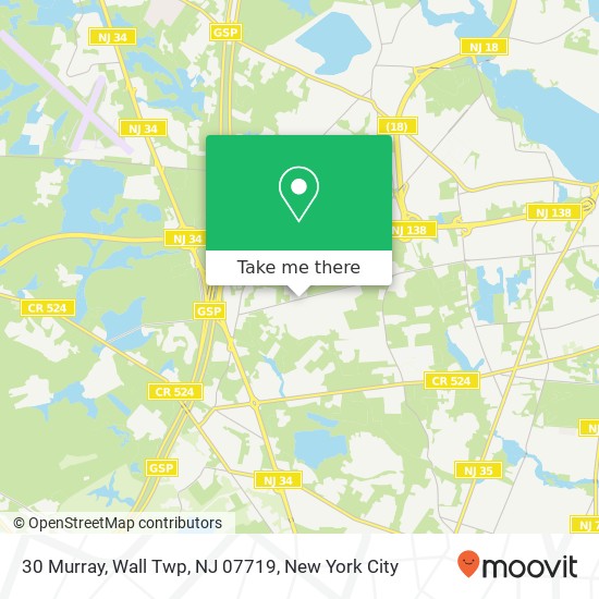 Mapa de 30 Murray, Wall Twp, NJ 07719