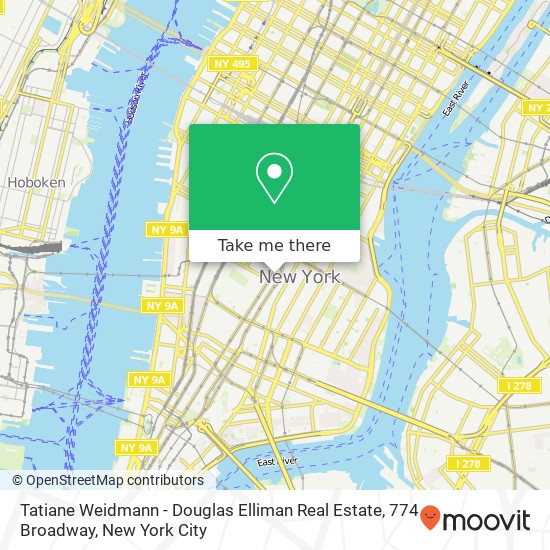 Mapa de Tatiane Weidmann - Douglas Elliman Real Estate, 774 Broadway