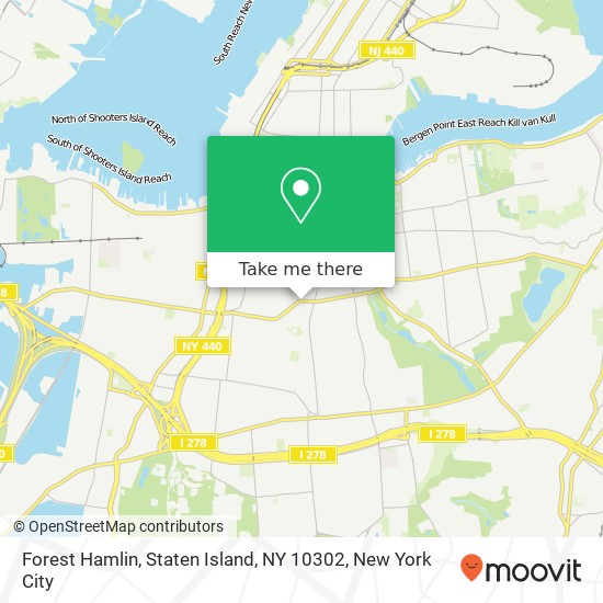 Mapa de Forest Hamlin, Staten Island, NY 10302