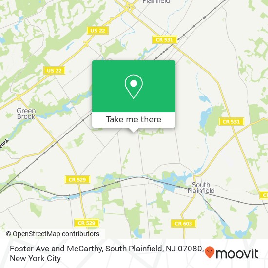 Foster Ave and McCarthy, South Plainfield, NJ 07080 map