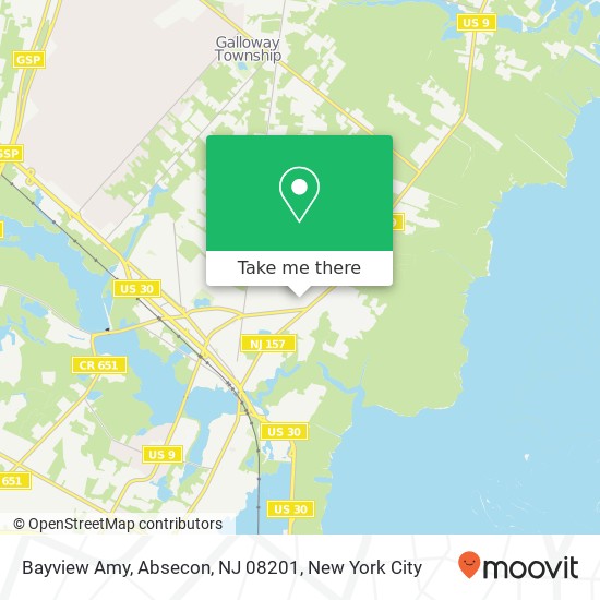 Mapa de Bayview Amy, Absecon, NJ 08201