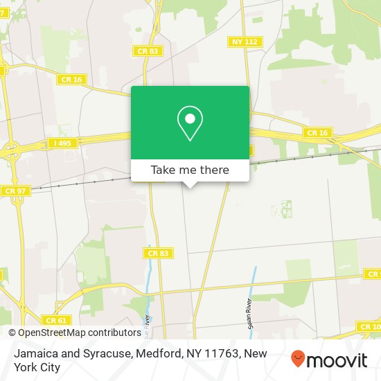 Jamaica and Syracuse, Medford, NY 11763 map