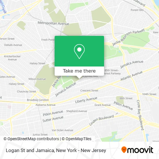 Logan St and Jamaica map