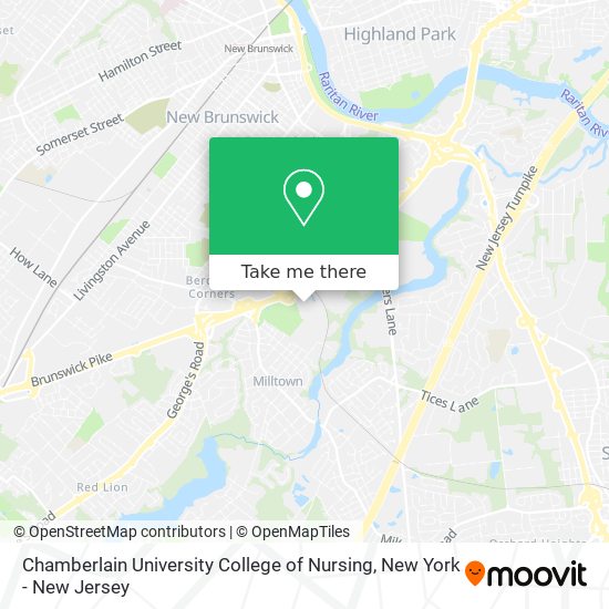 Chamberlain University College of Nursing map