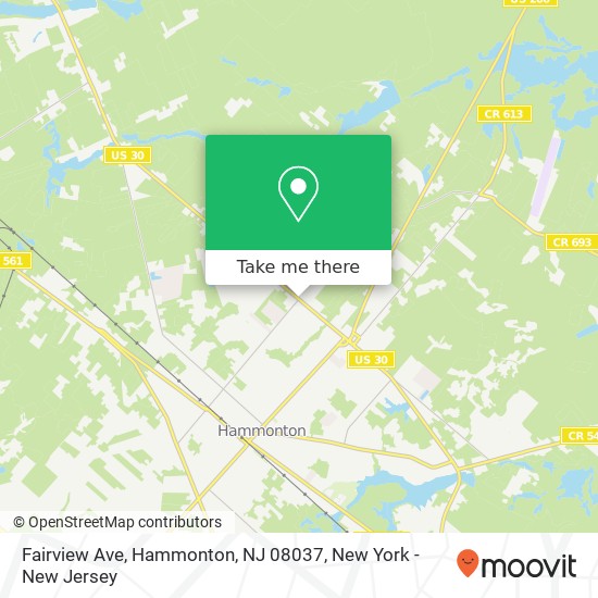 Fairview Ave, Hammonton, NJ 08037 map